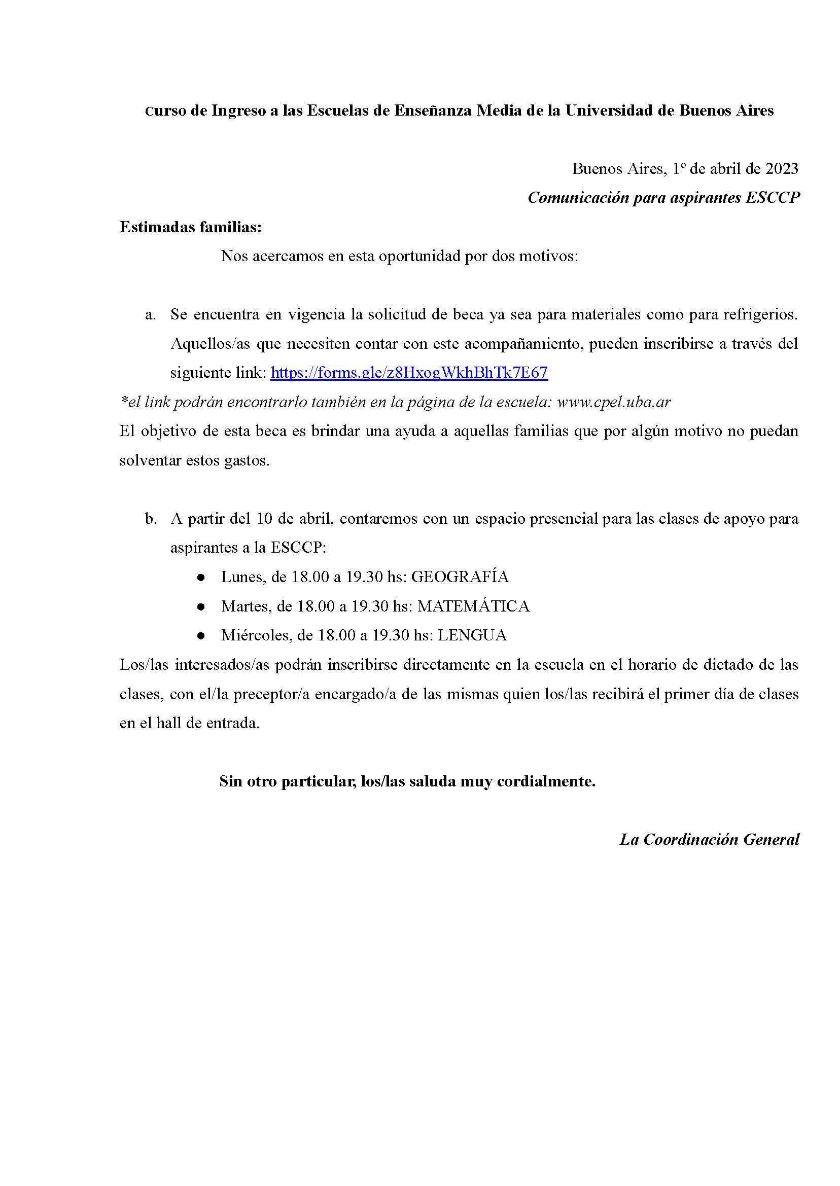 Nota ESCCP apoyo y becas