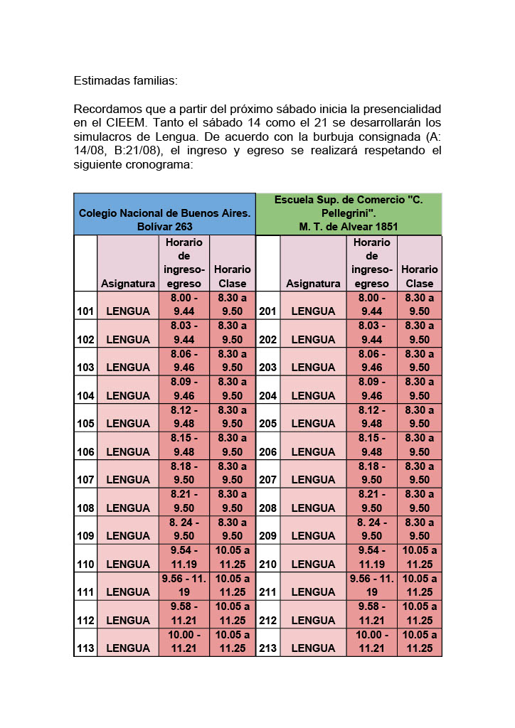 Nota informativa regreso presencialidad CIEEM1024 1