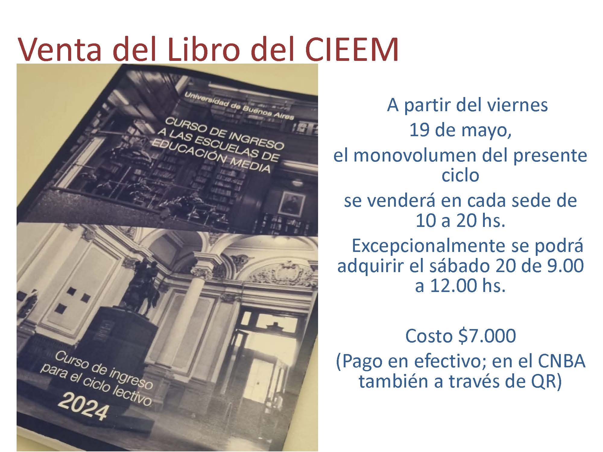 Venta del Libro del CIEEM